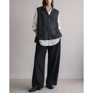 Eskandar Wool Vest Size 2 Oversized Minimalist Made in England